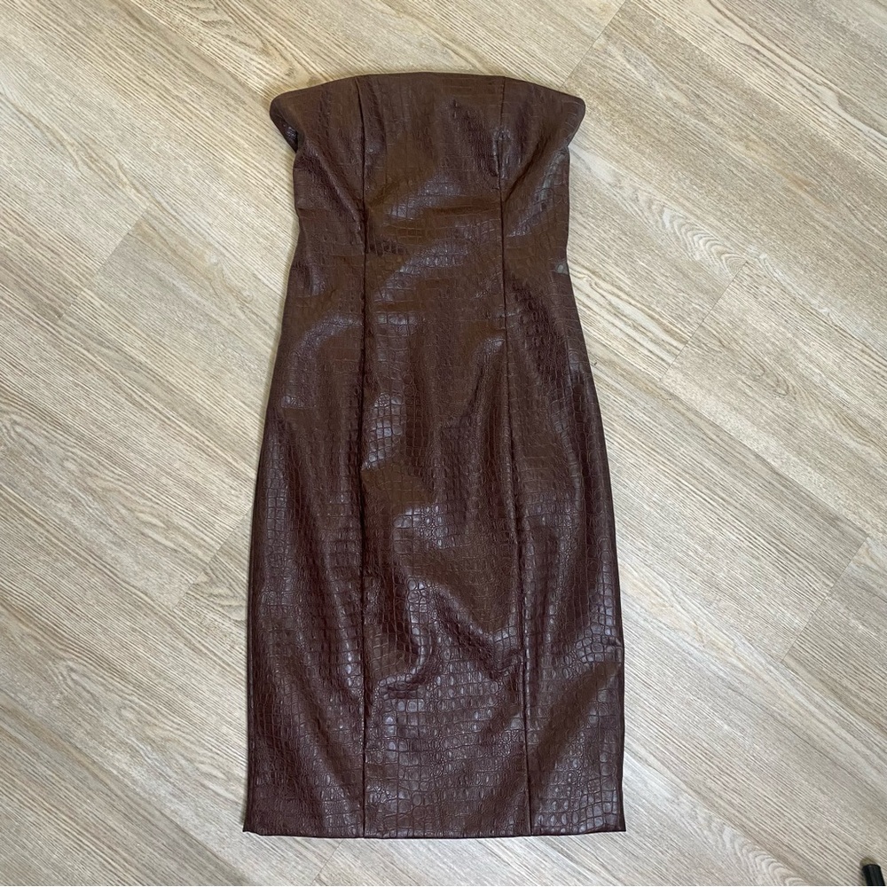 7 For all mankind Faux Croc Leather Dress